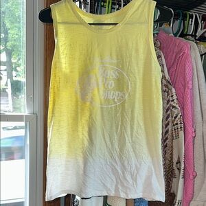 Bass Pro Shops Yellow White Sleeveless Muscle Tee
